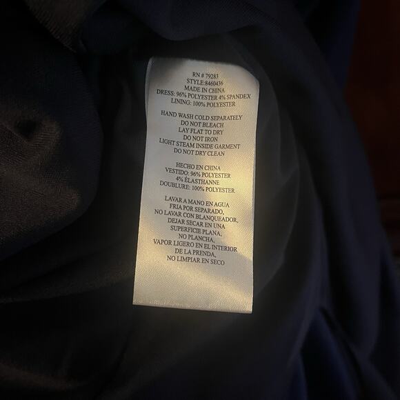 Alex Evenings Navy Blue Embellished Neck Ruffle Gown Dress Plus Size 16 $249 NEW - Picture 10 of 16